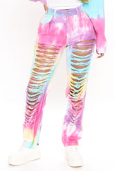 Multi Talented Tie Dye Ripped Boyfriend Jeans - Multi Color Ins Street